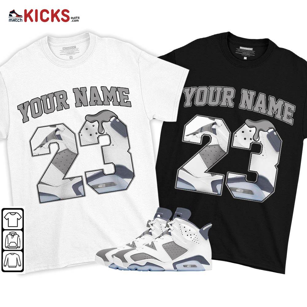 Custom Number 23 Sneaker Shirt Match Retro Cool Grey 6s, Jordan 6 Cool Grey MKO T-Shirt Custom Number 23 Sneaker Shirt Match Retro Cool Grey 6s, Jordan 6 Cool Grey MKO T-Shirt