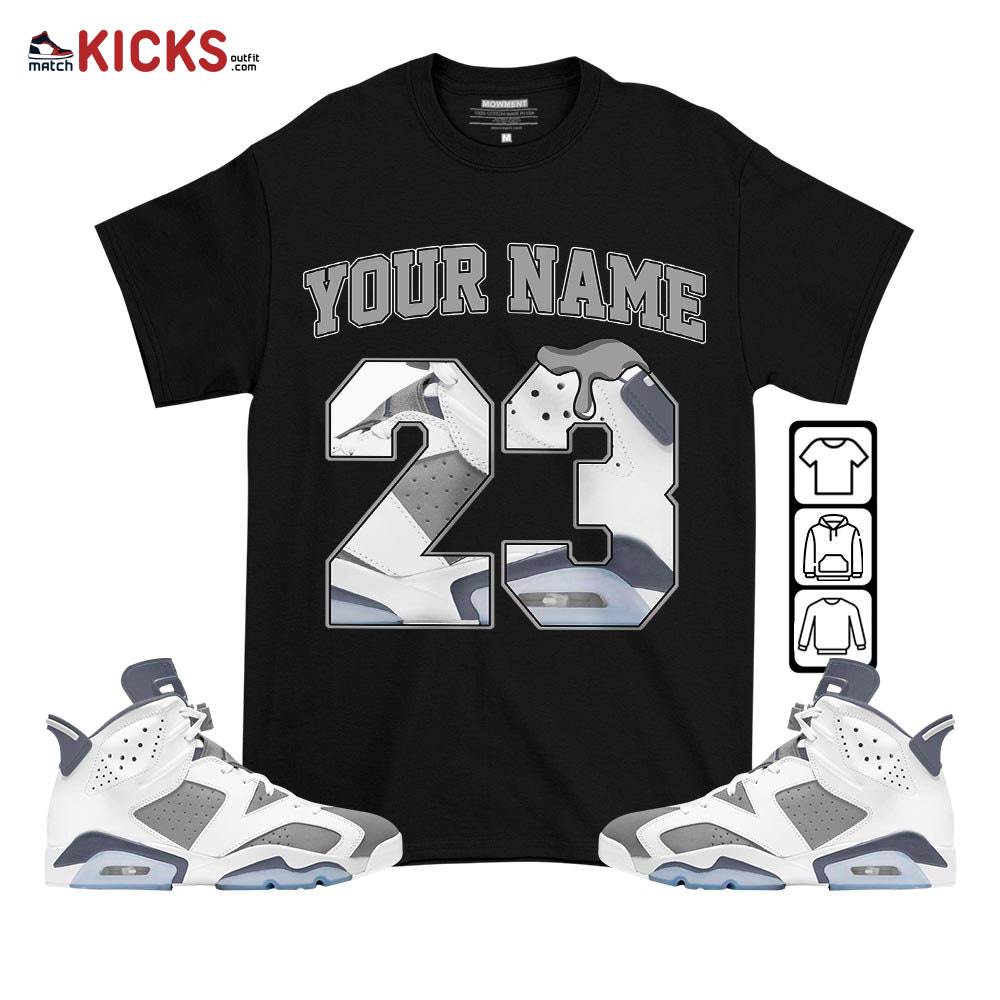 Custom Number 23 Sneaker Shirt Match Retro Cool Grey 6s, Jordan 6 Cool Grey MKO T-Shirt