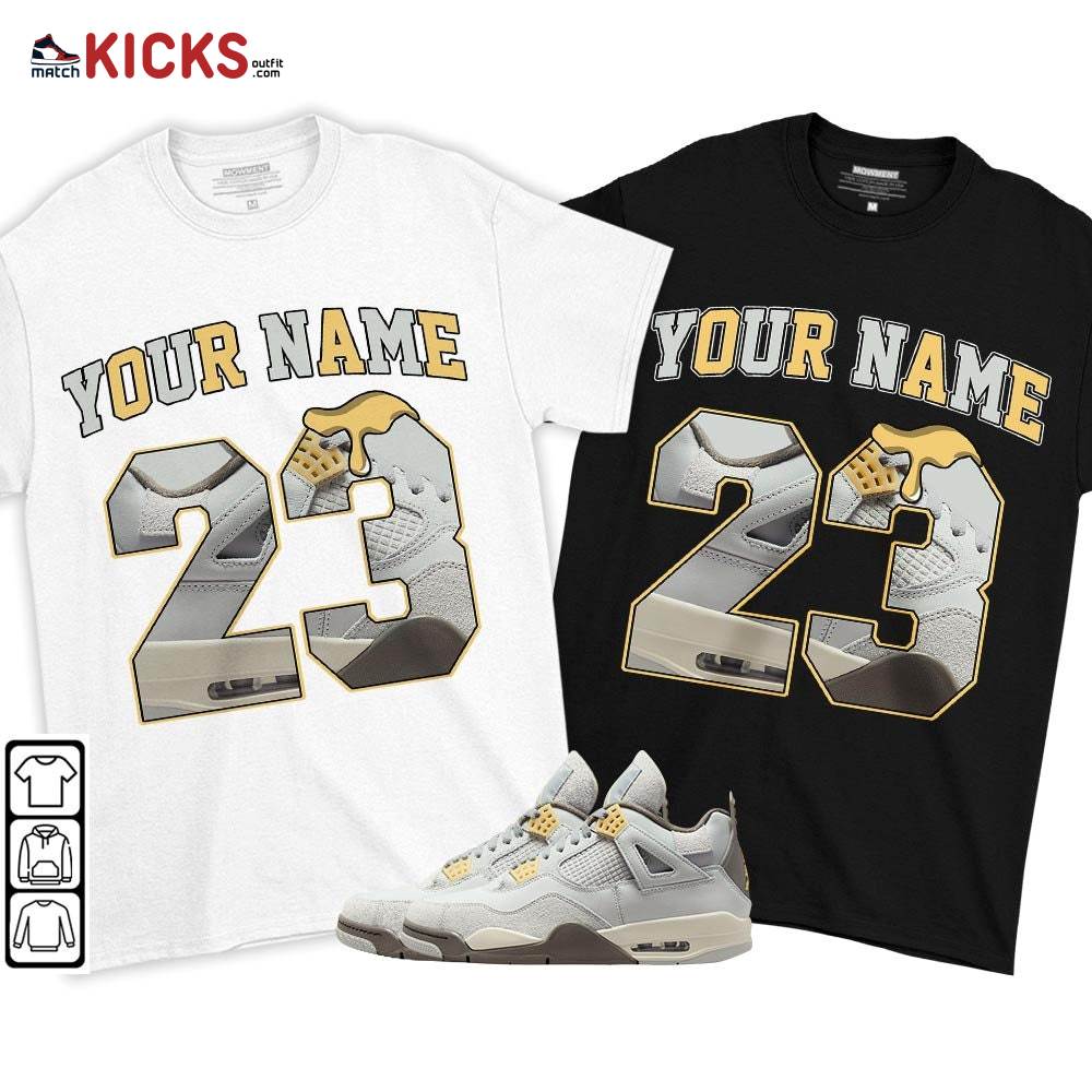 Custom Number 23 Sneaker Shirt Match Retro Craft 4s, Jordan 4 Craft Photon Dust MKO T-Shirt
