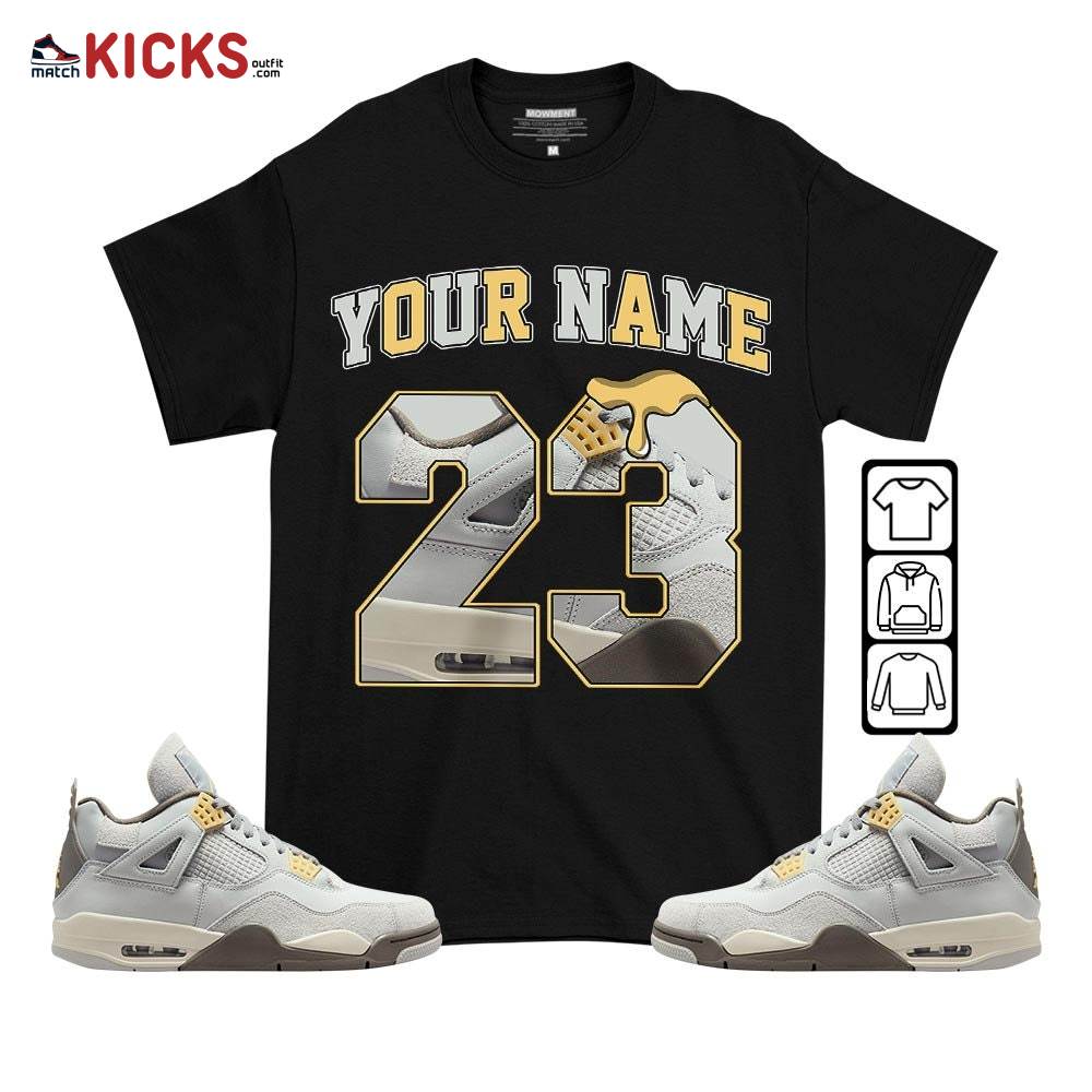 Custom Number 23 Sneaker Shirt Match Retro Craft 4s, Jordan 4 Craft Photon Dust MKO T-Shirt
