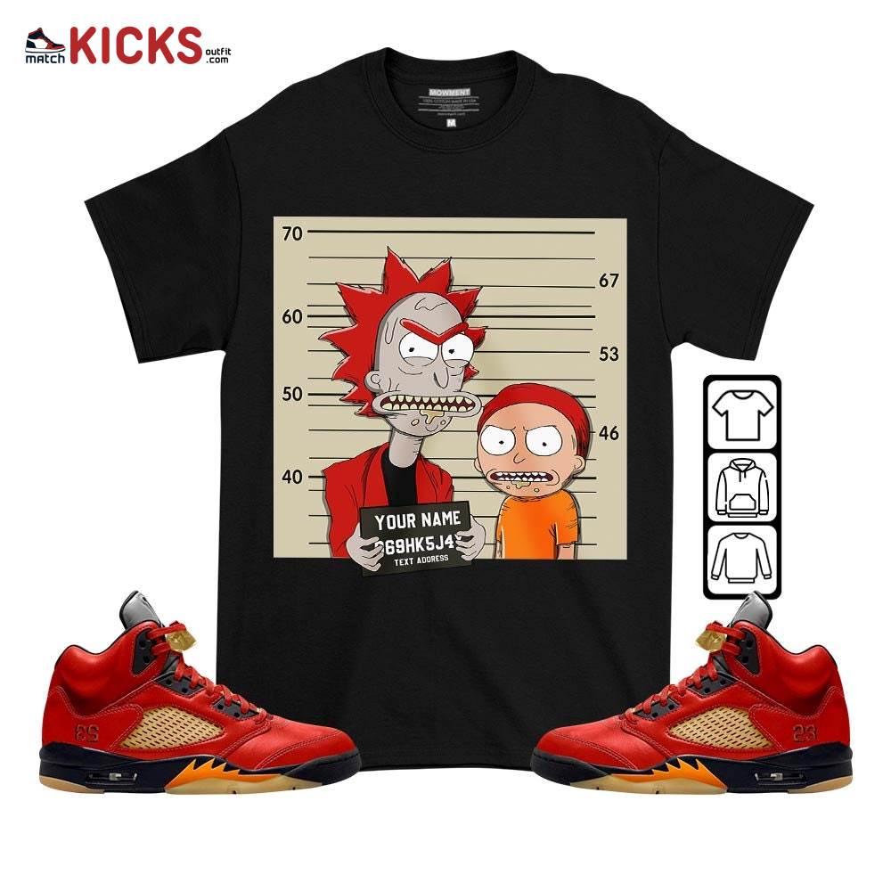 Custom Rick Wanted Sneaker Shirt Match 5 Dunk On Mars, Jordan 5 Mars For Her MKO T-Shirt