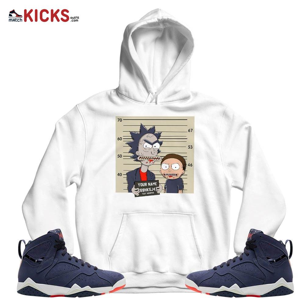 Custom Rick Wanted Sneaker Shirt Match 7 Neutral Indigo, Jordan 7 Quai 54 MKO T-Shirt Custom Rick Wanted Sneaker Shirt Match 7 Neutral Indigo, Jordan 7 Quai 54 MKO T-Shirt