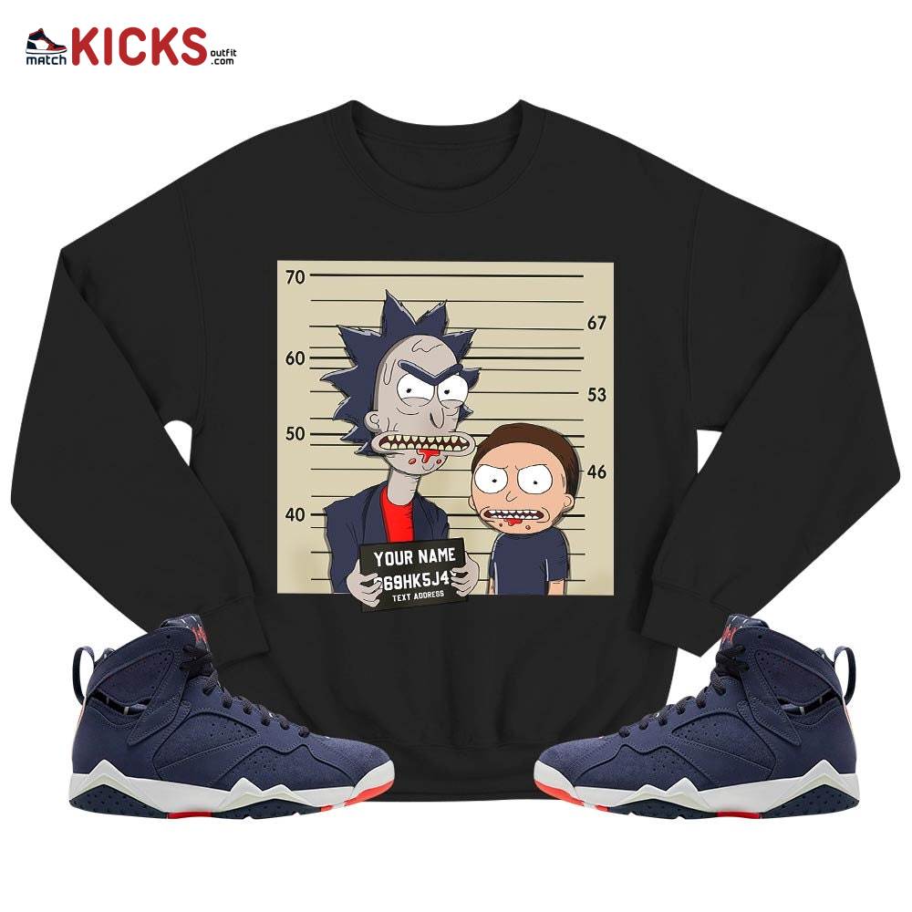 Custom Rick Wanted Sneaker Shirt Match 7 Neutral Indigo, Jordan 7 Quai 54 MKO T-Shirt Custom Rick Wanted Sneaker Shirt Match 7 Neutral Indigo, Jordan 7 Quai 54 MKO T-Shirt