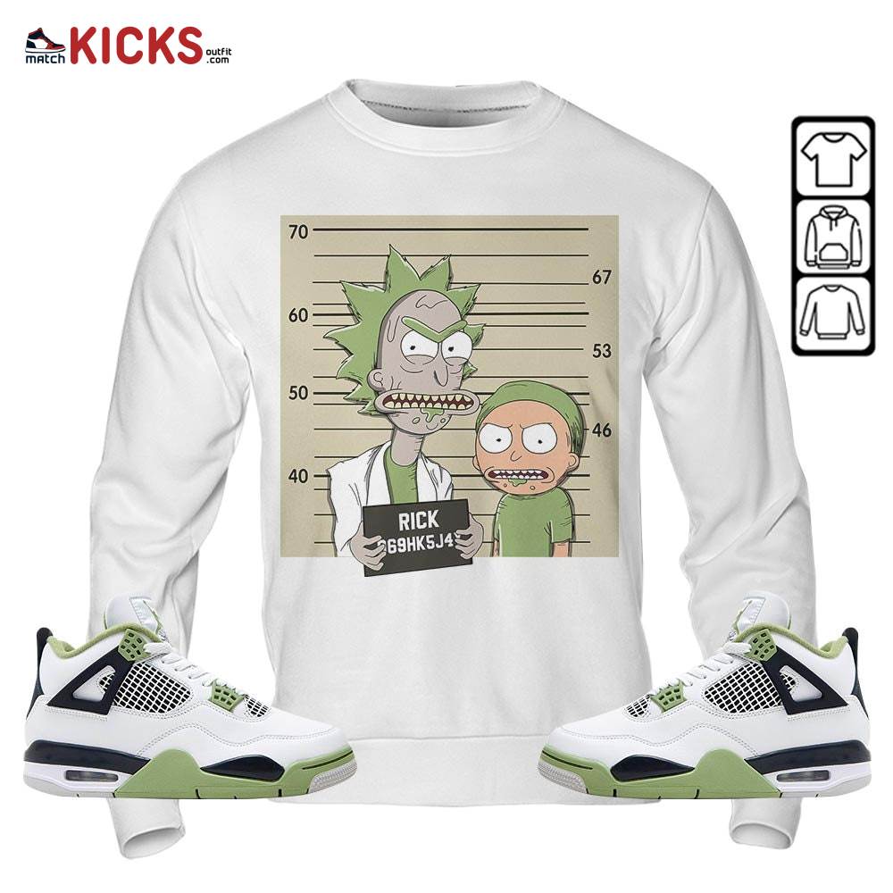 Custom Rick Wanted Sneaker Shirt Match Retro Oil Green 4s, Jordan 4 Oil Green MKO Sweatshirt Custom Rick Wanted Sneaker Shirt Match Retro Oil Green 4s, Jordan 4 Oil Green MKO Sweatshirt