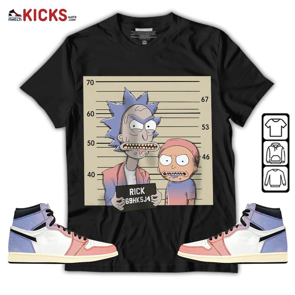 Custom Rick Wanted Sneaker Shirt Match Retro Skyline 1s, Jordan 1 High OG Skyline MKO T-Shirt