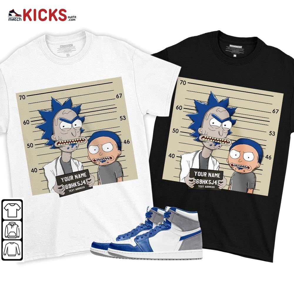 Custom Rick Wanted Sneaker Shirt Match True Blue 1s, Jordan 1 High OG True Blue MKO T-Shirt Custom Rick Wanted Sneaker Shirt Match True Blue 1s, Jordan 1 High OG True Blue MKO T-Shirt