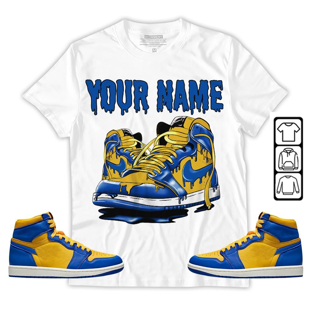 Custom Shoe Dripping Sneaker Shirt Match 2023 Laney 1s, Jordan 1 Retro High Laney MKO T-Shirt Custom Shoe Dripping Sneaker Shirt Match 2023 Laney 1s, Jordan 1 Retro High Laney MKO T-Shirt