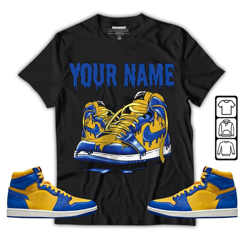 Custom Shoe Dripping Sneaker Shirt Match 2023 Laney 1s, Jordan 1 Retro High Laney MKO T-Shirt Custom Shoe Dripping Sneaker Shirt Match 2023 Laney 1s, Jordan 1 Retro High Laney MKO T-Shirt