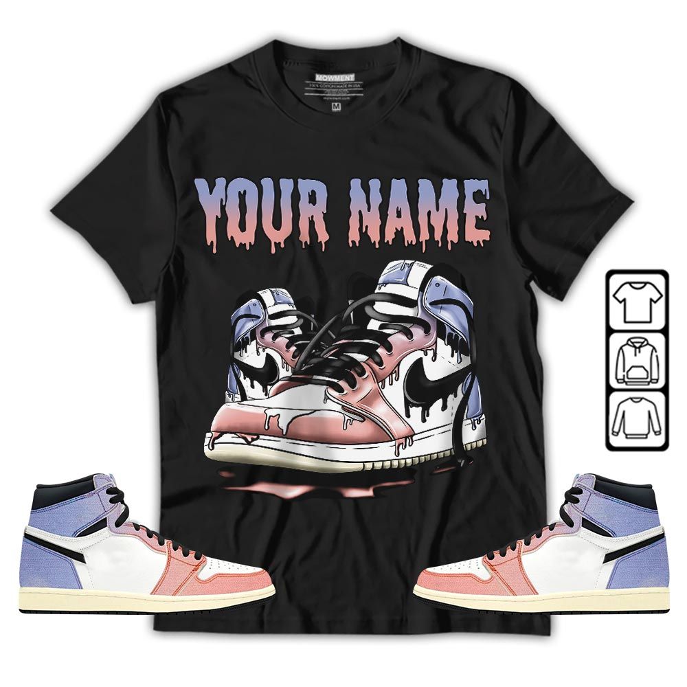 Custom Shoe Dripping Sneaker Shirt Match Retro Skyline 1s, Jordan 1 High OG Skyline MKO T-Shirt