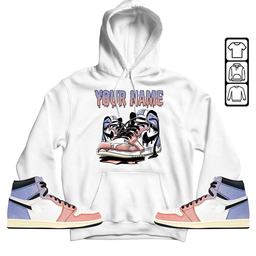 Custom Shoe Dripping Sneaker Shirt Match Retro Skyline 1s, Jordan 1 High OG Skyline MKO T-Shirt