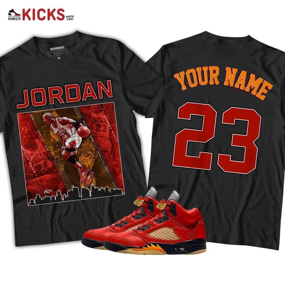 Custome 23 City Sneaker Shirt Match 5 Dunk On Mars, Jordan 5 Mars For Her MKO T-Shirt Custome 23 City Sneaker Shirt Match 5 Dunk On Mars, Jordan 5 Mars For Her MKO T-Shirt