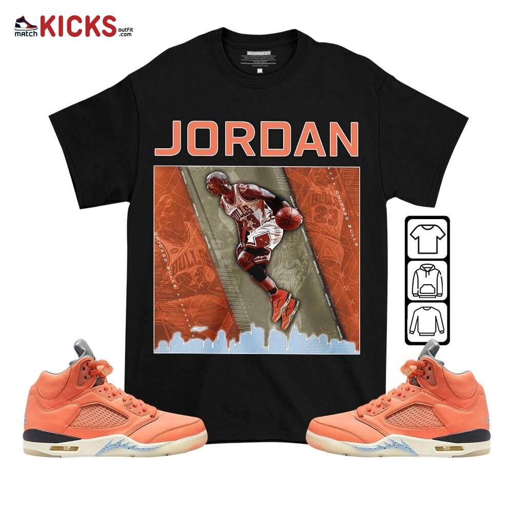 Custome 23 City Sneaker Shirt Match Crimson Bliss 5s, Jordan 5 DJ Khaled Crimson Bliss MKO T-Shirt