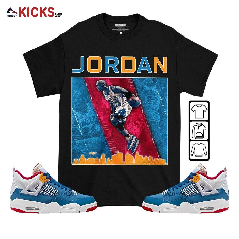 Custome 23 City Sneaker Shirt Match Messy Room 4s, Jordan 4 GS Messy Room MKO T-Shirt