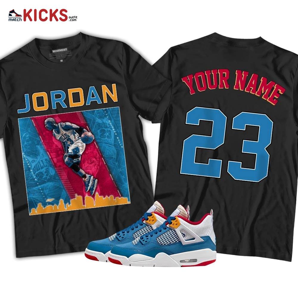 Custome 23 City Sneaker Shirt Match Messy Room 4s, Jordan 4 GS Messy Room MKO T-Shirt