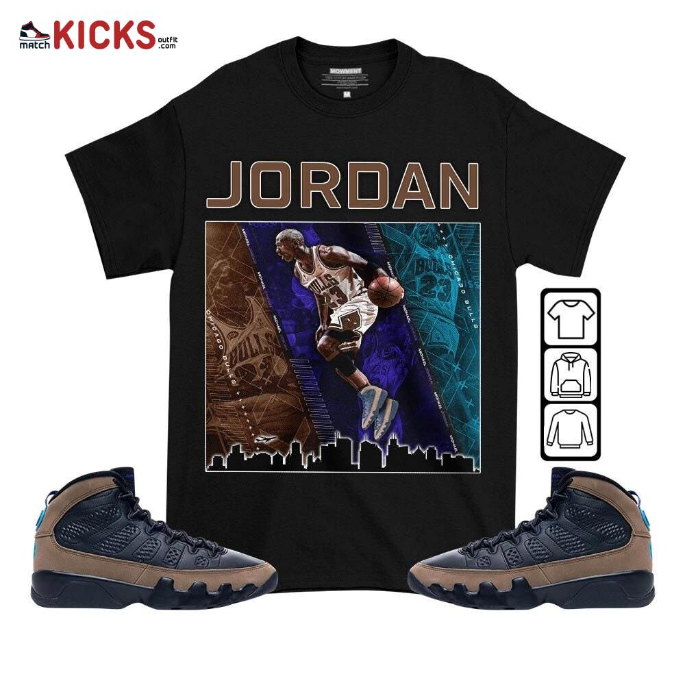 Custome 23 City Sneaker Shirt Match Olive Concord 9s, Jordan 9 Olive Concord MKO T-Shirt
