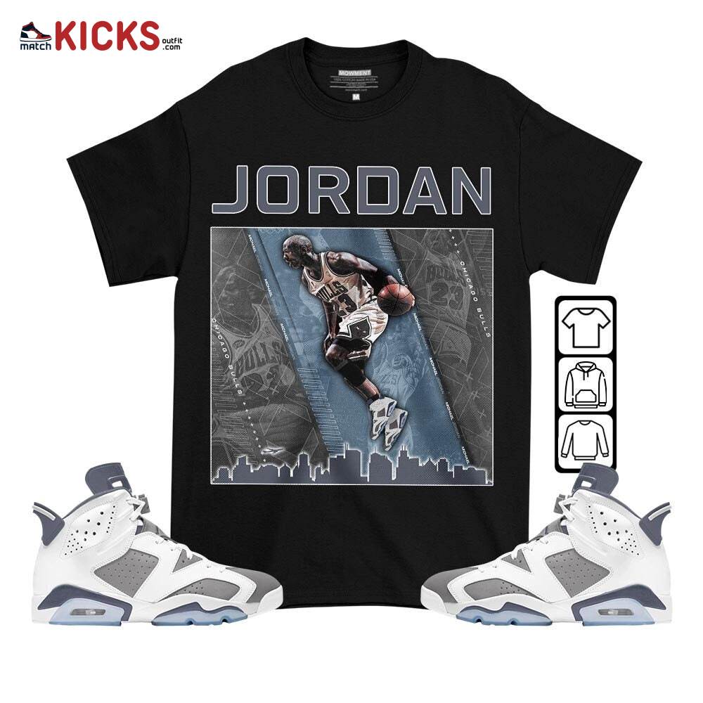 Custome 23 City Sneaker Shirt Match Retro Cool Grey 6s, Jordan 6 Cool Grey MKO T-Shirt