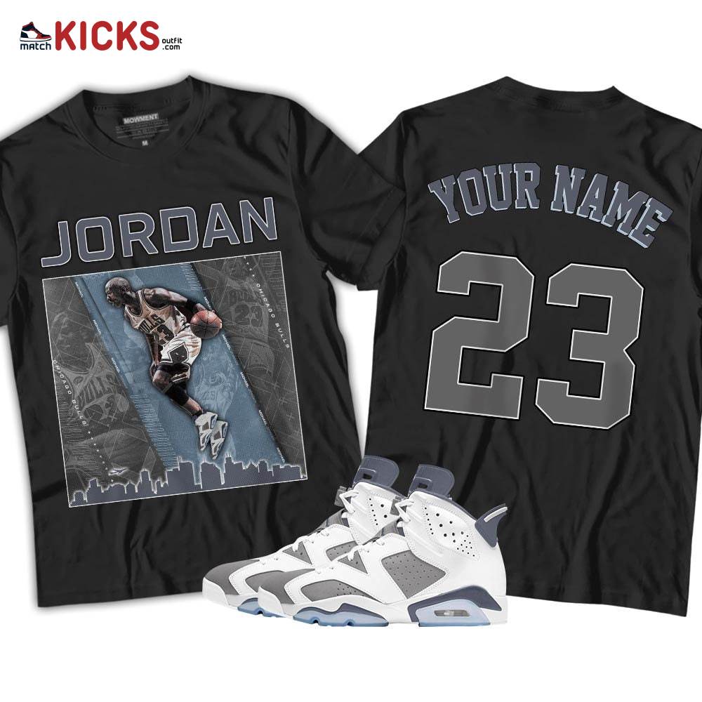 Custome 23 City Sneaker Shirt Match Retro Cool Grey 6s, Jordan 6 Cool Grey MKO T-Shirt Custome 23 City Sneaker Shirt Match Retro Cool Grey 6s, Jordan 6 Cool Grey MKO T-Shirt