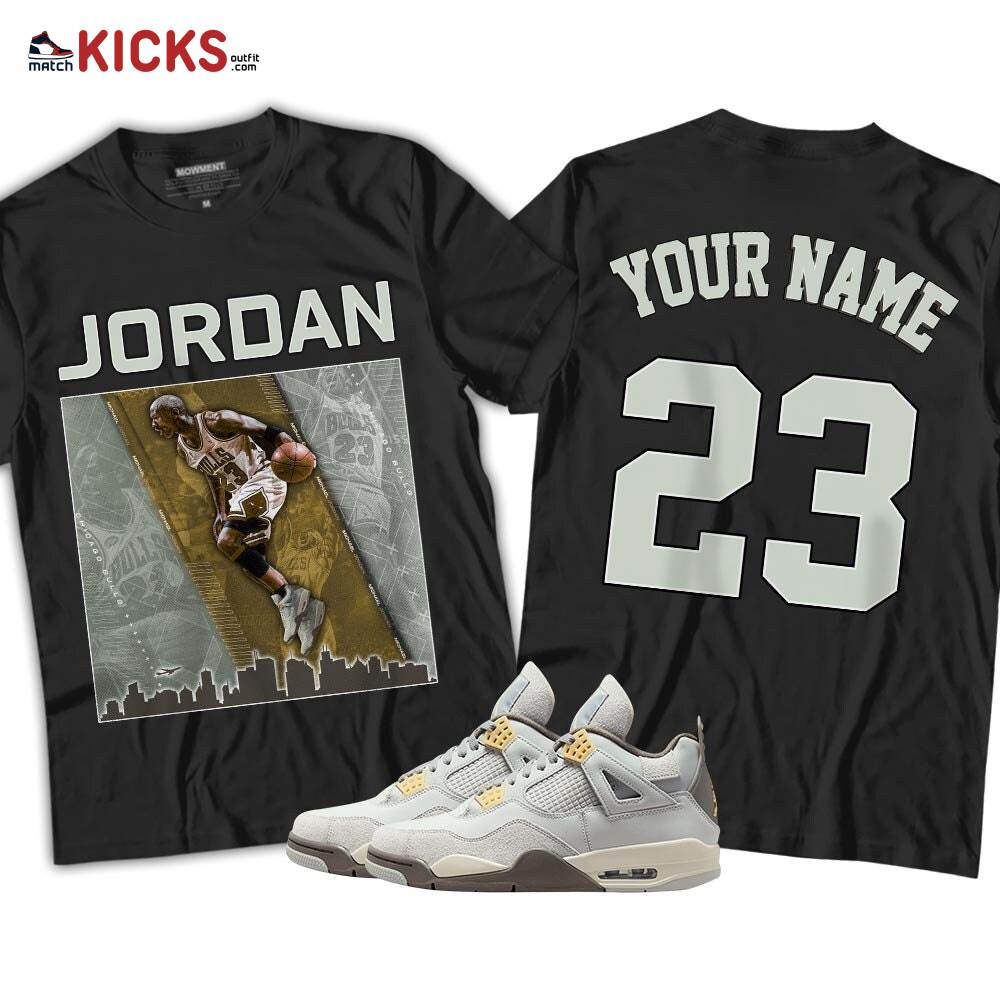 Custome 23 City Sneaker Shirt Match Retro Craft 4s, Jordan 4 Craft Photon Dust MKO T-Shirt