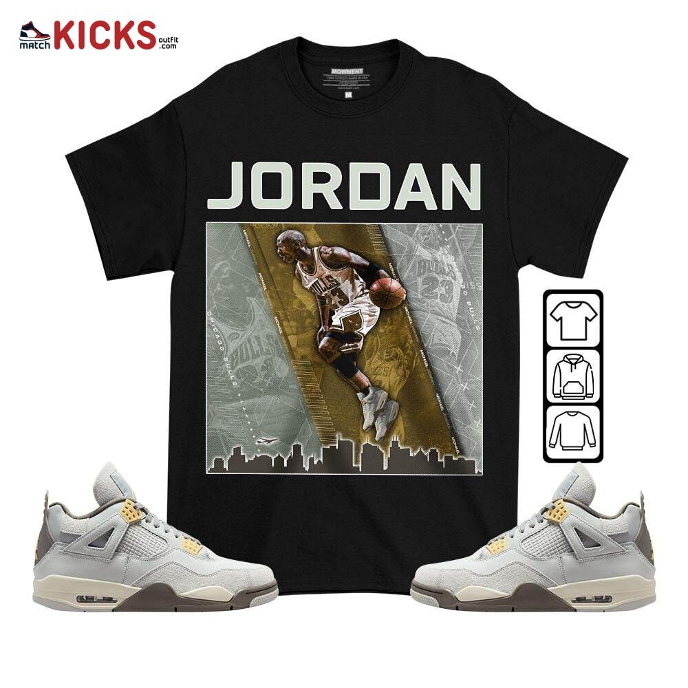 Custome 23 City Sneaker Shirt Match Retro Craft 4s, Jordan 4 Craft Photon Dust MKO T-Shirt