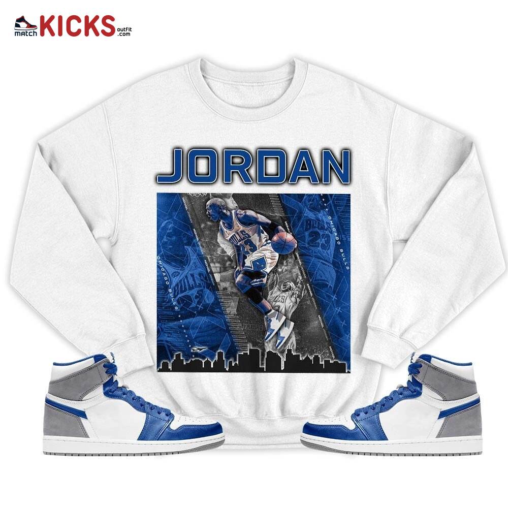 Custome 23 City Sneaker Shirt Match True Blue 1s, Jordan 1 High OG True Blue MKO T-Shirt Custome 23 City Sneaker Shirt Match True Blue 1s, Jordan 1 High OG True Blue MKO T-Shirt