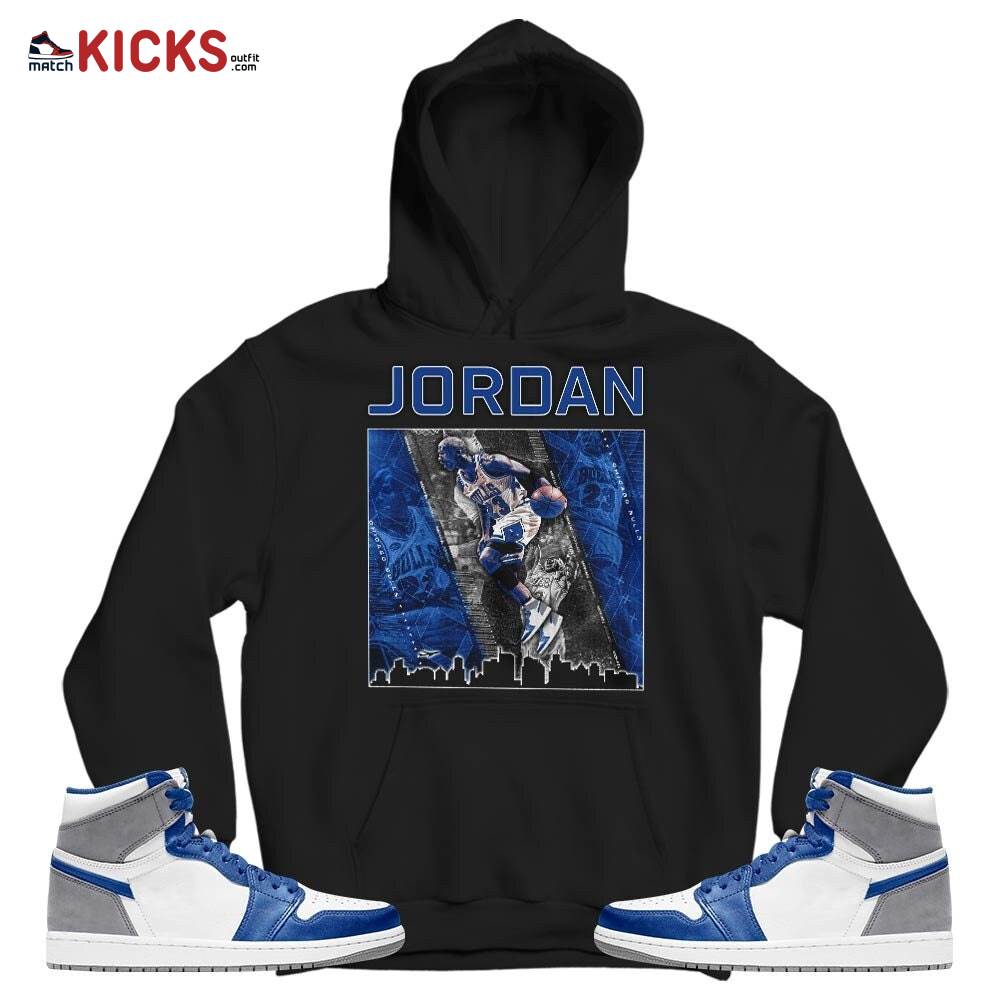 Custome 23 City Sneaker Shirt Match True Blue 1s, Jordan 1 High OG True Blue MKO T-Shirt Custome 23 City Sneaker Shirt Match True Blue 1s, Jordan 1 High OG True Blue MKO T-Shirt