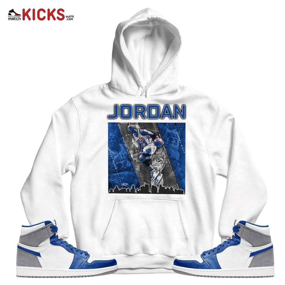 Custome 23 City Sneaker Shirt Match True Blue 1s, Jordan 1 High OG True Blue MKO T-Shirt Custome 23 City Sneaker Shirt Match True Blue 1s, Jordan 1 High OG True Blue MKO T-Shirt