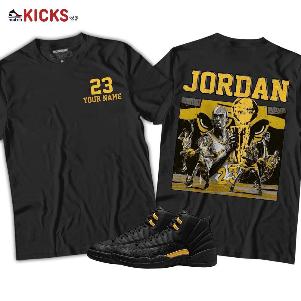 Custome Cup 23 Sneaker Shirt Match Black Taxi 12s, Jordan 12 Retro Black Taxi MKO T-Shirt Custome Cup 23 Sneaker Shirt Match Black Taxi 12s, Jordan 12 Retro Black Taxi MKO T-Shirt