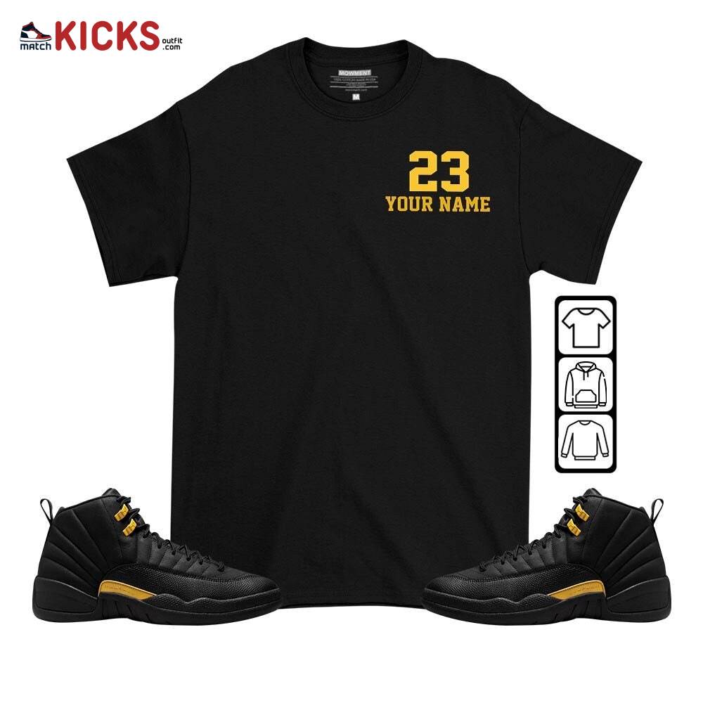 Custome Cup 23 Sneaker Shirt Match Black Taxi 12s, Jordan 12 Retro Black Taxi MKO T-Shirt