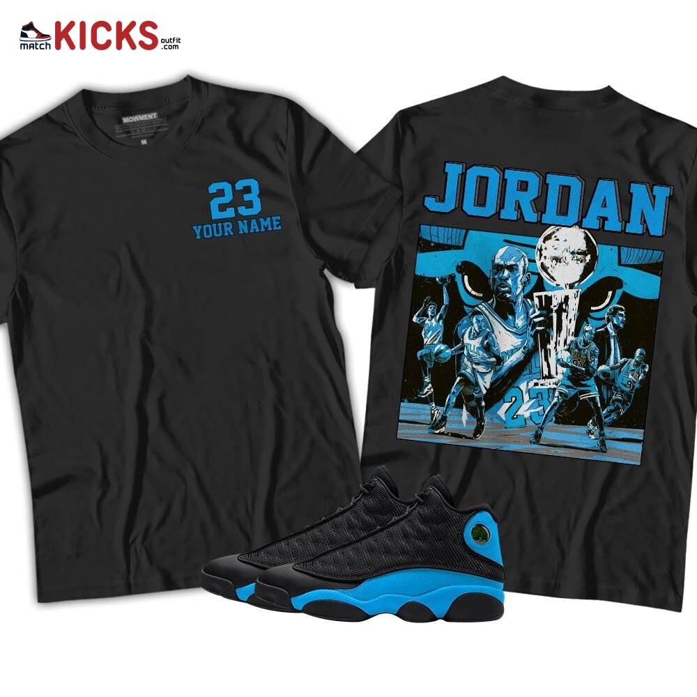 Custome Cup 23 Sneaker Shirt Match Black University Blue 13s, Jordan 13 Black University Blue 2022 MKO T-Shirt Custome Cup 23 Sneaker Shirt Match Black University Blue 13s, Jordan 13 Black University Blue 2022 MKO T-Shirt