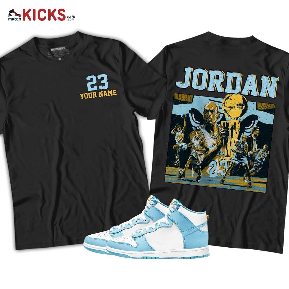 Custome Cup 23 Sneaker Shirt Match Dunk High Blue Chill, Dunk High Homer Simpson MKO T-Shirt