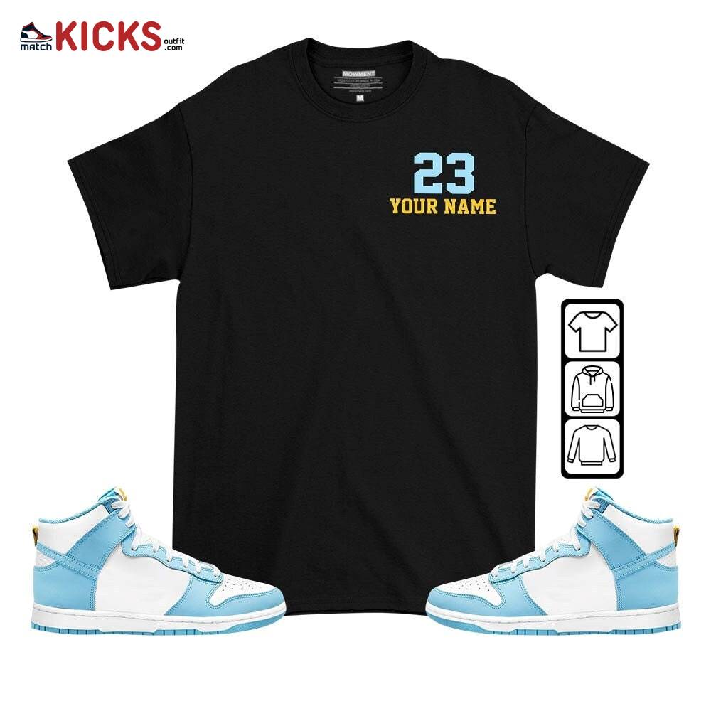 Custome Cup 23 Sneaker Shirt Match Dunk High Blue Chill, Dunk High Homer Simpson MKO T-Shirt