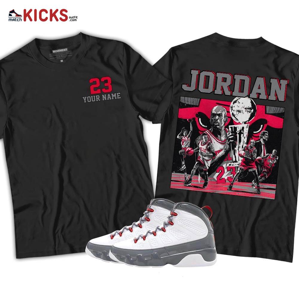 Custome Cup 23 Sneaker Shirt Match Fire Red 9s, Jordan 9 Retro Fire Red MKO T-Shirt Custome Cup 23 Sneaker Shirt Match Fire Red 9s, Jordan 9 Retro Fire Red MKO T-Shirt