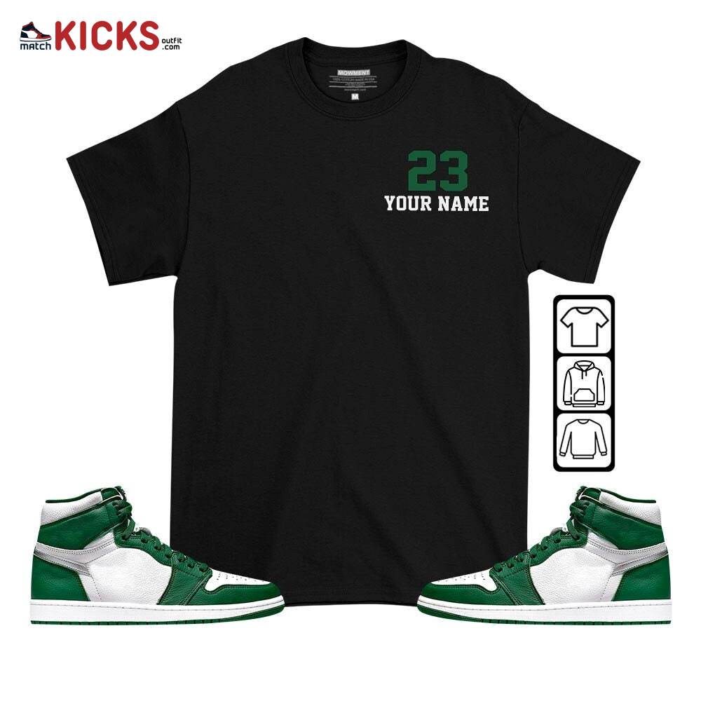 Custome Cup 23 Sneaker Shirt Match High Gorge Green 1s, Jordan 1 Retro High Gorge Green MKO T-Shirt