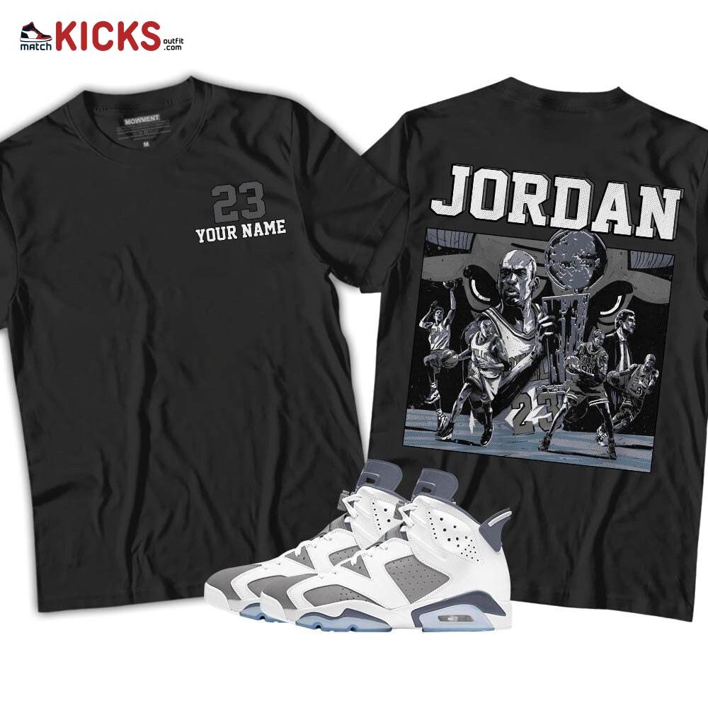 Custome Cup 23 Sneaker Shirt Match Retro Cool Grey 6s, Jordan 6 Cool Grey MKO T-Shirt Custome Cup 23 Sneaker Shirt Match Retro Cool Grey 6s, Jordan 6 Cool Grey MKO T-Shirt