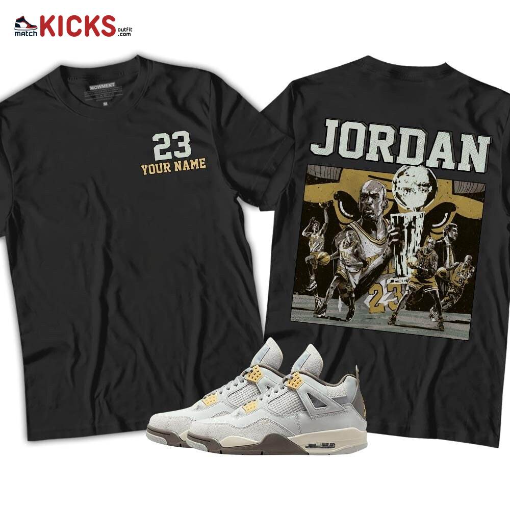 Custome Cup 23 Sneaker Shirt Match Retro Craft 4s, Jordan 4 Craft Photon Dust MKO T-Shirt