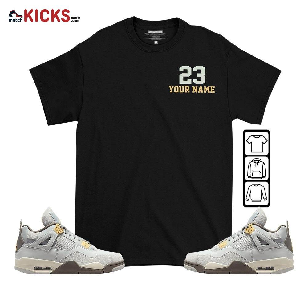 Custome Cup 23 Sneaker Shirt Match Retro Craft 4s, Jordan 4 Craft Photon Dust MKO T-Shirt