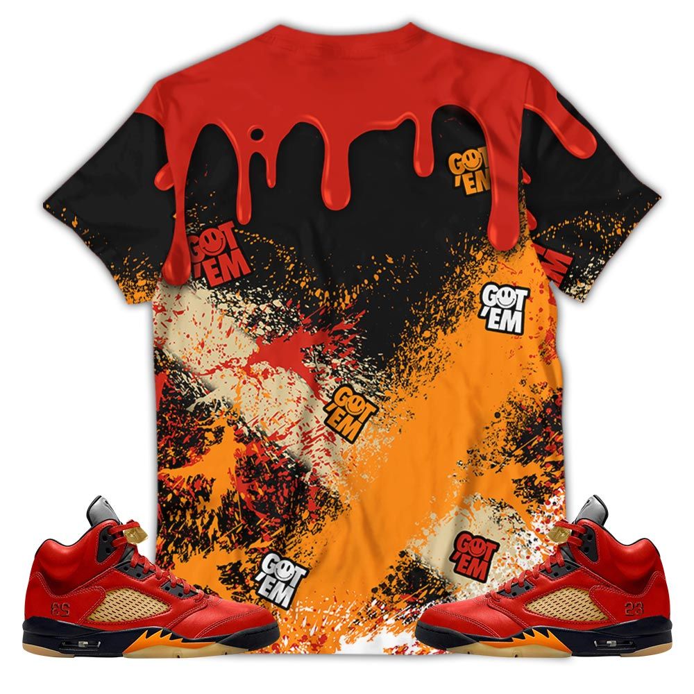 D02Hd 23 Drip Sneaker Shirt Match Retro Mars For Her 5S, Jordan 5 Mars For Her Hoodie Sweatshirt Tee All Over Print MKO Shirt