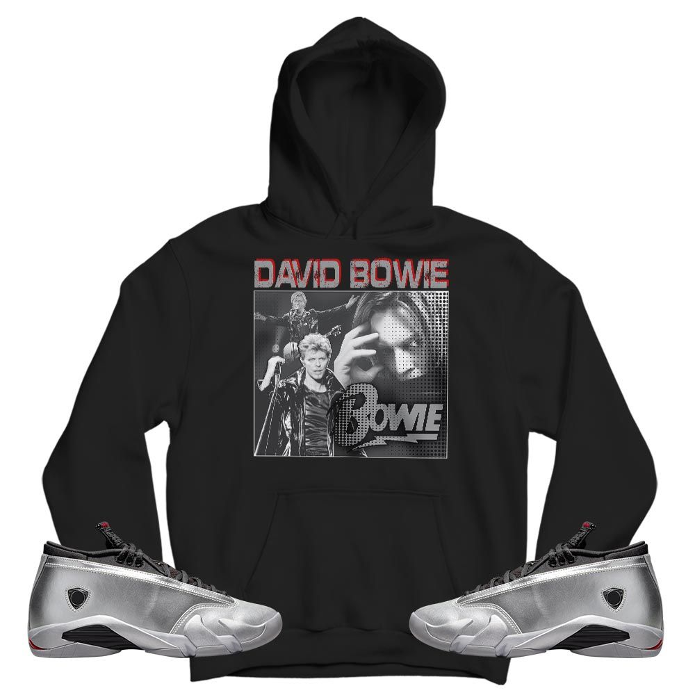 David Bowie Sneaker Shirt Match 14 Low Metallic Silver, Jordan 14 Metallic Silver MKO T-Shirt