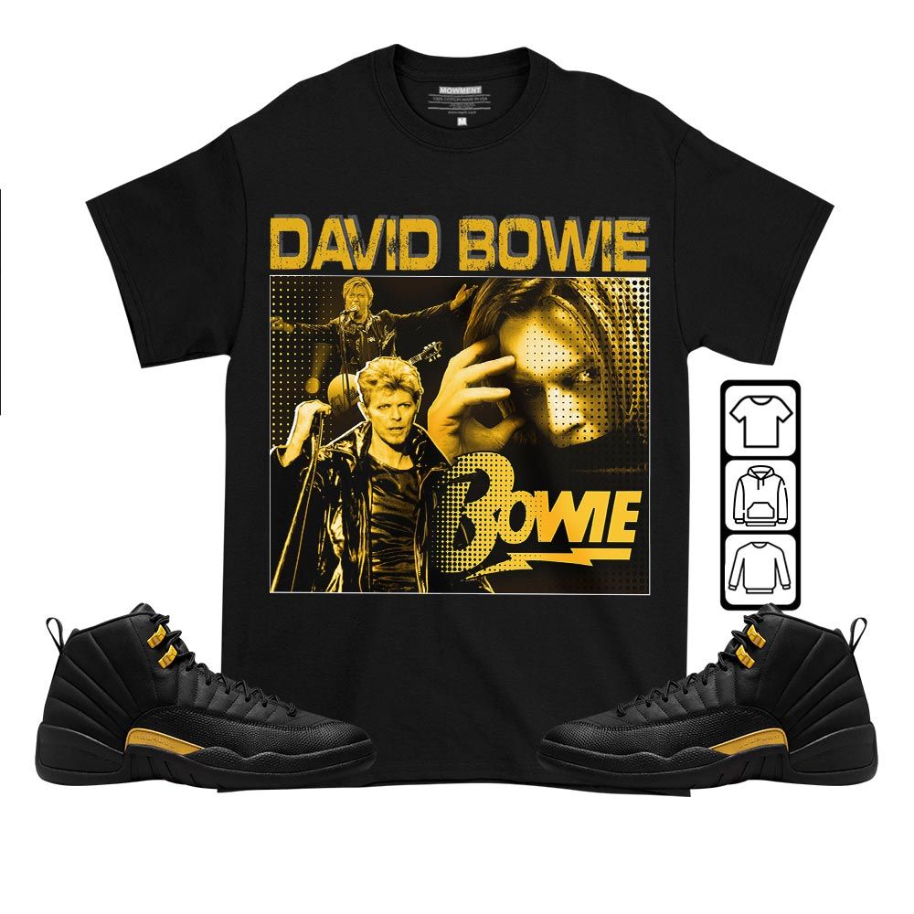 David Bowie Sneaker Shirt Match Black Taxi 12s, Jordan 12 Retro Black Taxi MKO T-Shirt David Bowie Sneaker Shirt Match Black Taxi 12s, Jordan 12 Retro Black Taxi MKO T-Shirt