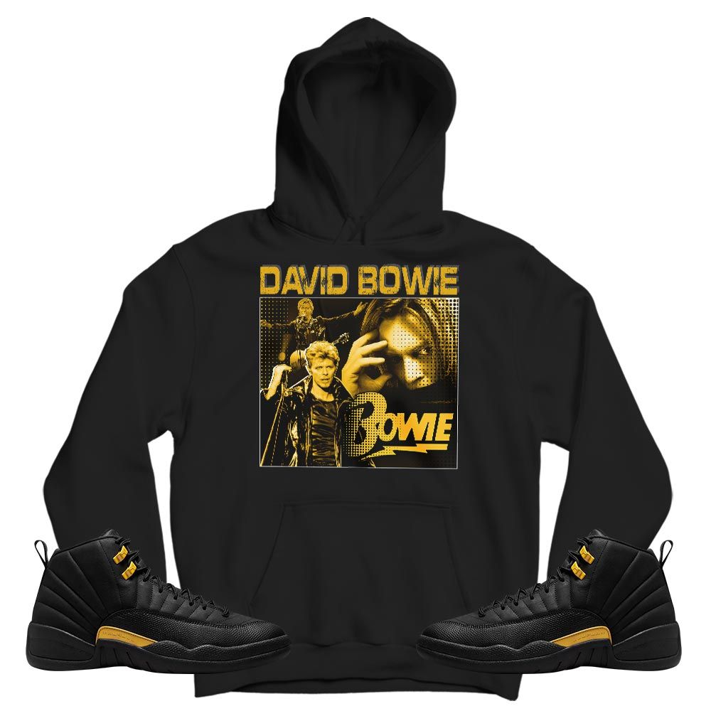 David Bowie Sneaker Shirt Match Black Taxi 12s, Jordan 12 Retro Black Taxi MKO T-Shirt