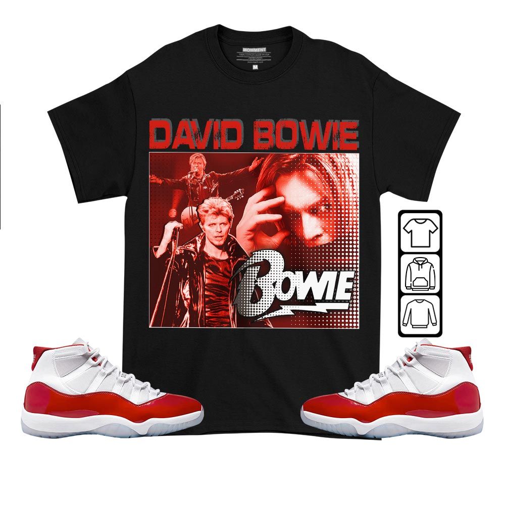 David Bowie Sneaker Shirt Match Cherry 11s, Jordan 11 Retro Cherry MKO T-Shirt