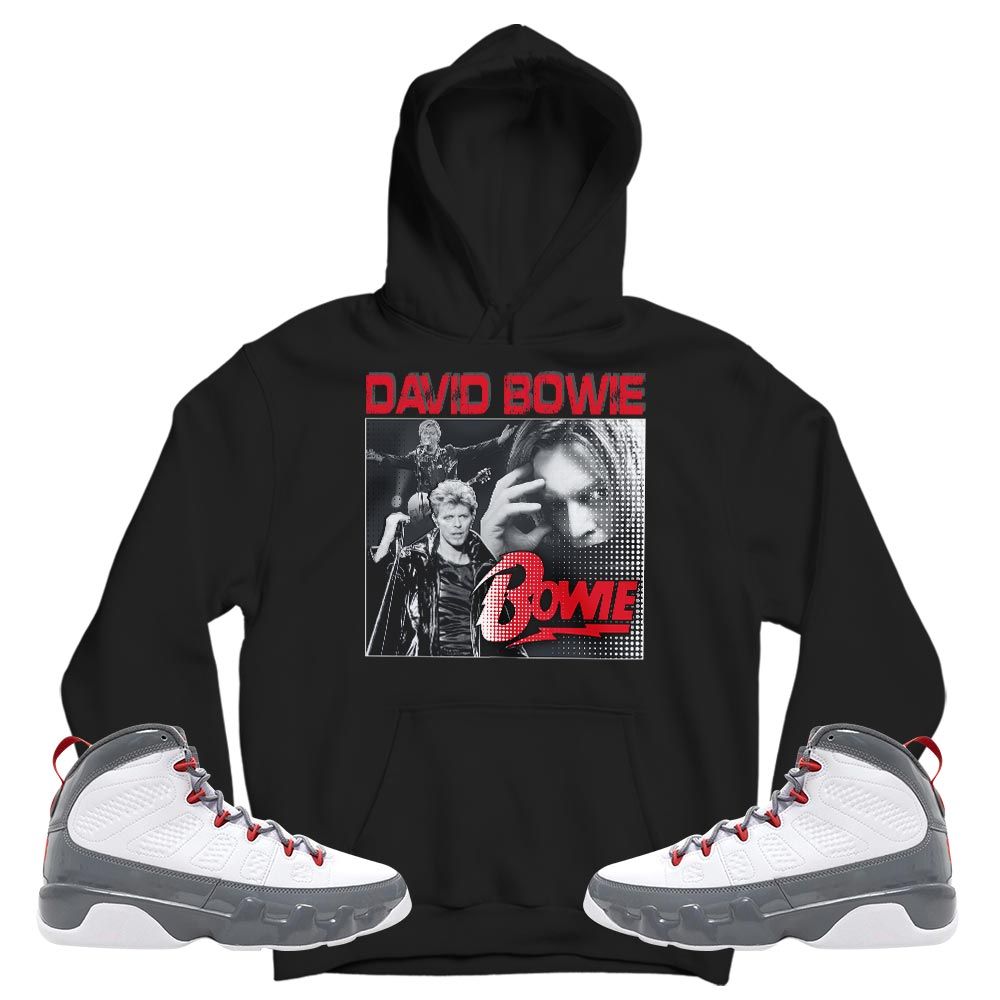 David Bowie Sneaker Shirt Match Fire Red 9s, Jordan 9 Retro Fire Red MKO T-Shirt