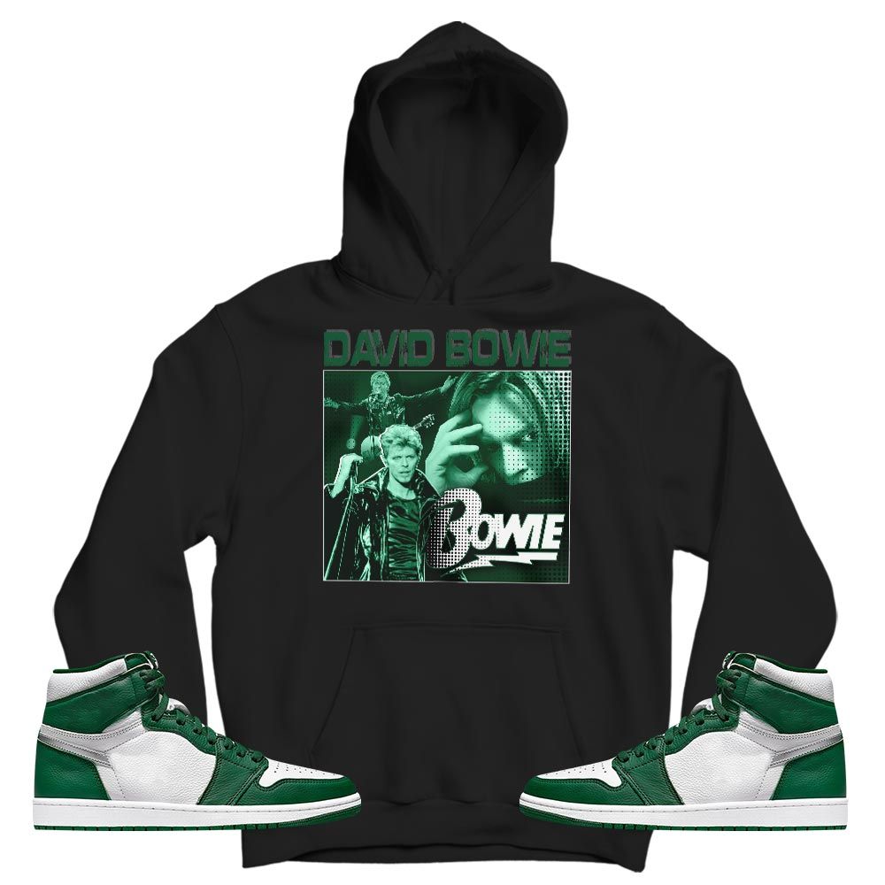 David Bowie Sneaker Shirt Match High Gorge Green 1s, Jordan 1 Retro High Gorge Green MKO T-Shirt