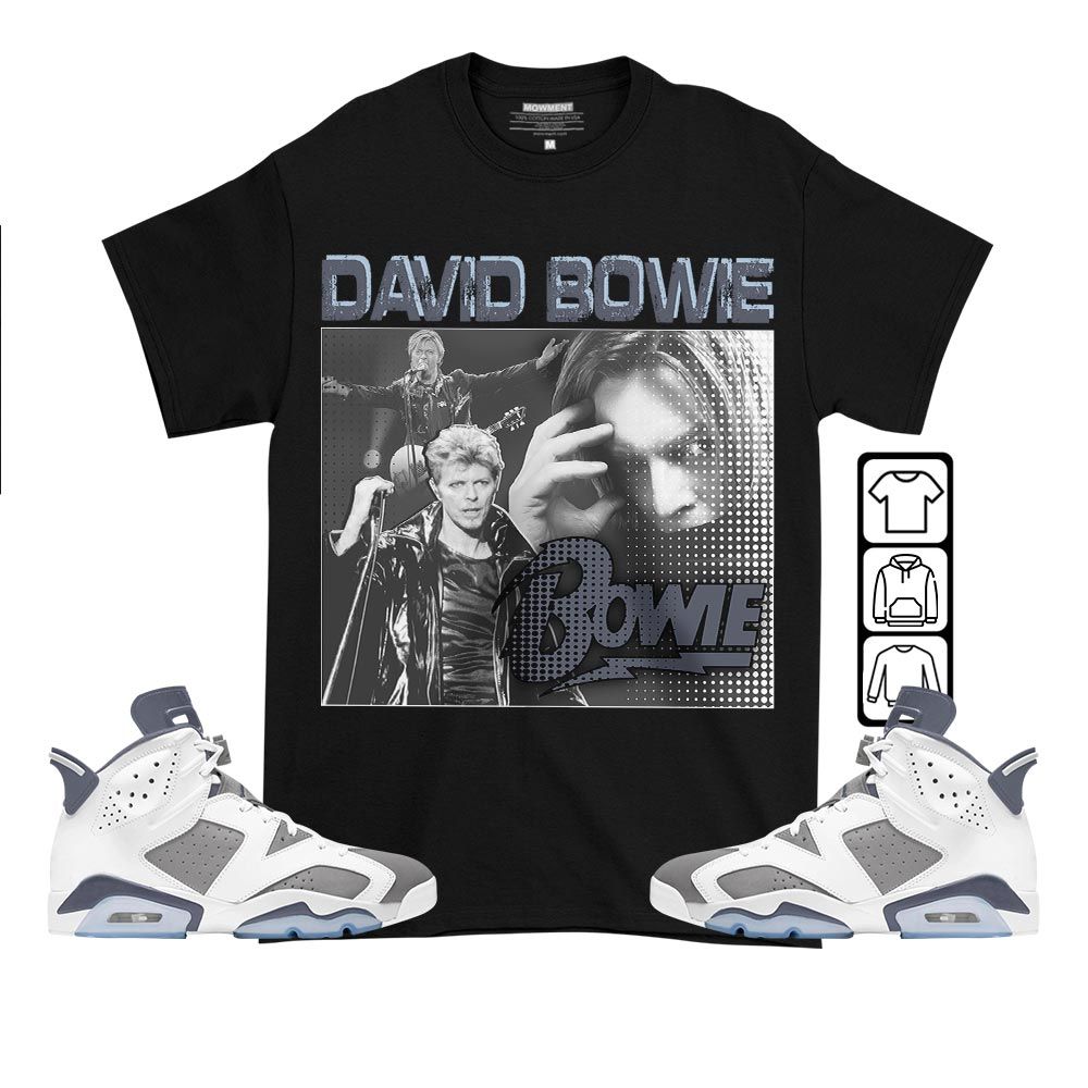 David Bowie Sneaker Shirt Match Retro Cool Grey 6s, Jordan 6 Cool Grey MKO T-Shirt