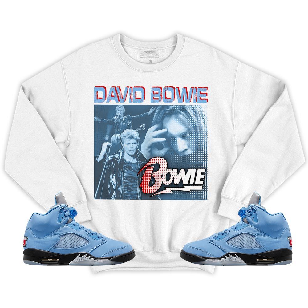 David Bowie Sneaker Shirt Match Retro University Blue 5s, Jordan 5 University Blue MKO T-Shirt David Bowie Sneaker Shirt Match Retro University Blue 5s, Jordan 5 University Blue MKO T-Shirt