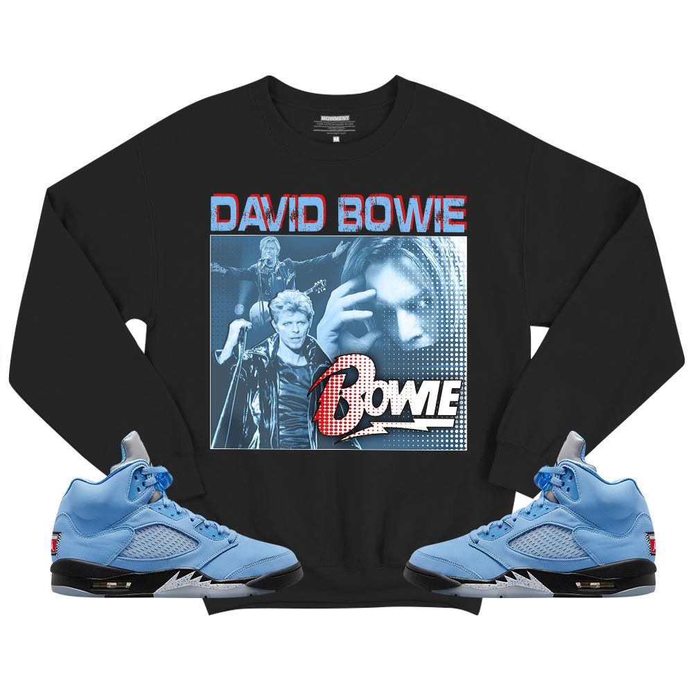 David Bowie Sneaker Shirt Match Retro University Blue 5s, Jordan 5 University Blue MKO T-Shirt David Bowie Sneaker Shirt Match Retro University Blue 5s, Jordan 5 University Blue MKO T-Shirt