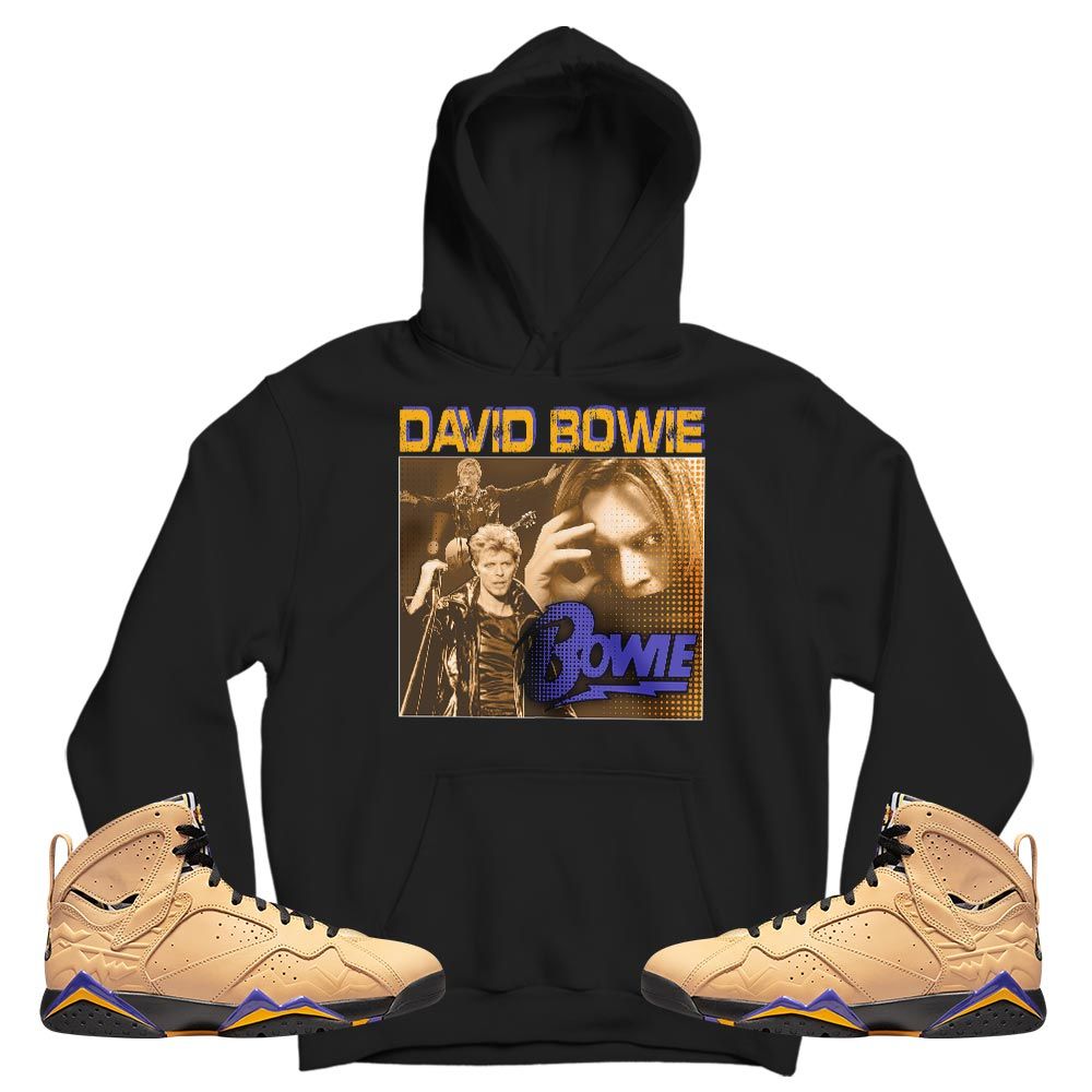 David Bowie Sneaker Shirt Match Vachetta Tan 7s, Jordan 7 SE Afrobeats MKO T-Shirt
