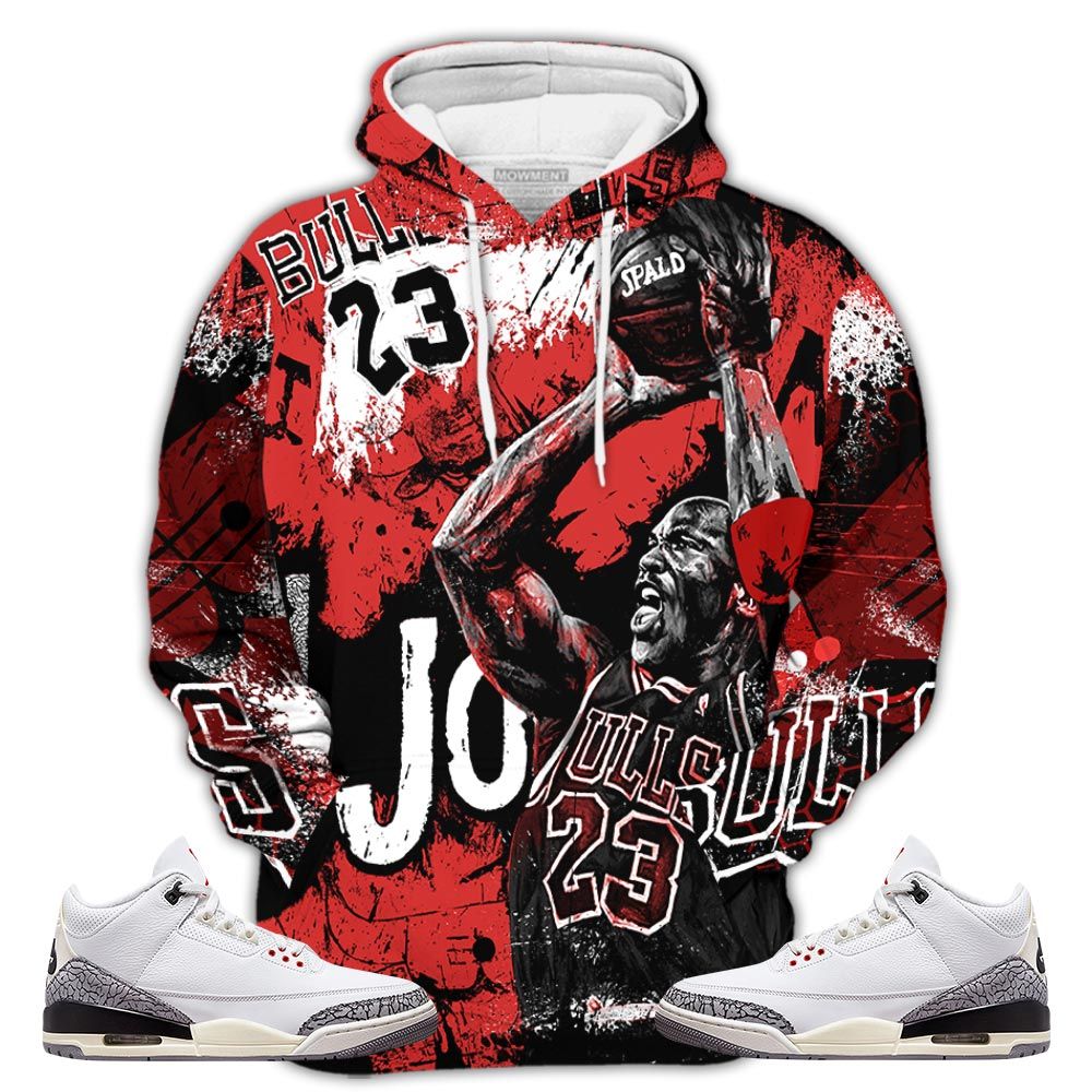 Design Number 23 Air Got Em 90S Sneaker Shirt Match White Cement 3S, Jordan Retro 3 White Cement Hoodie Sweatshirt Tee All Over Print MKO Shirt