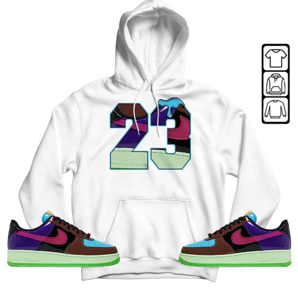 Design Number 23 Drip Shoes Sneaker Shirt Match AF 1 Low SP Pink Prime, Air Force 1 Undefeated Pink Prime MKO T-Shirt
