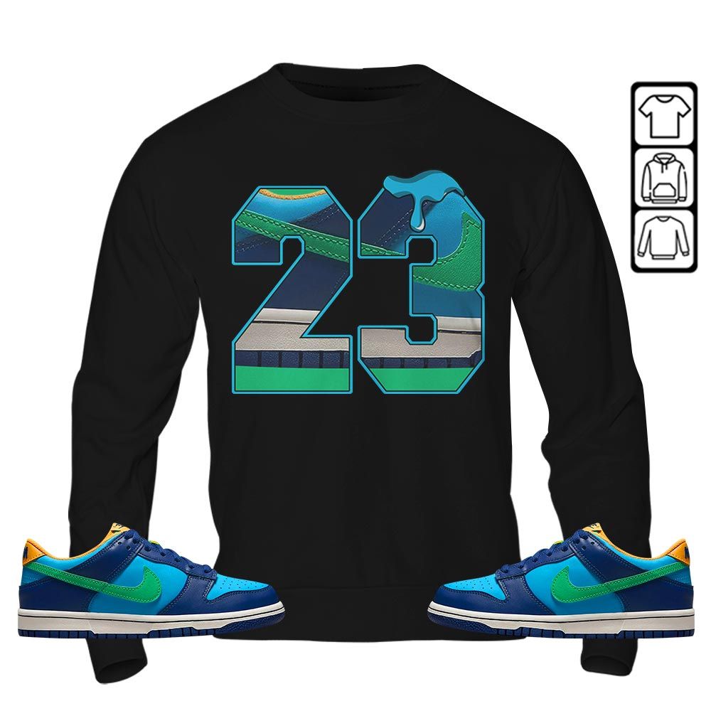 Design Number 23 Drip Shoes Sneaker Shirt Match Dunk Low GS Kyrie, Dunk Low GS Electric Algae MKO T-Shirt Design Number 23 Drip Shoes Sneaker Shirt Match Dunk Low GS Kyrie, Dunk Low GS Electric Algae MKO T-Shirt